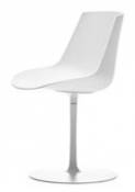 Chaise pivotante Flow Color / Pied central - MDF Italia blanc en plastique