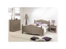 Chambre taupe lit 140 + commode + chevet 1400501