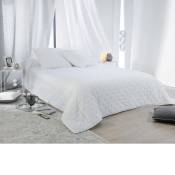 Couvre lit aspect matelassé coton blanc 180x240 cm