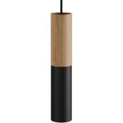 Creative Cables - Tub-E14, tube en bois et métal pour spots avec douille double anneau E14 Neutre - Noir - Neutre - Noir