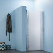 Cuisibane - Porte de douche sablée pivotante sandy 100 cm