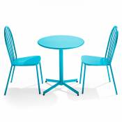 Ensemble table ronde et 2 chaises de jardin bistrot