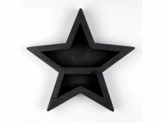Étagère murale décorative ornalio l35xh33cm étoile bois noir