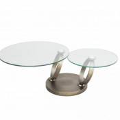 Inside 75 Table OLYMPE à plateaux pivotants en verre