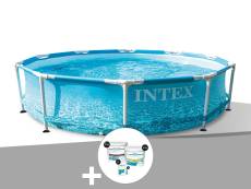 Kit piscine tubulaire Intex Metal Frame Ocean ronde 3,05 x 0,76 m + Kit de traitement au chlore