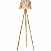 Lampe à pied avec structure de bois de pin naturel