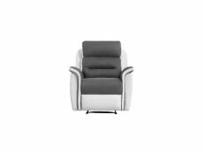 Leon - fauteuil de relaxation manuel - microfibre/simili - gris/blanc 9222MFGRPUBL1