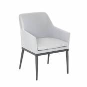 Lot de 2 fauteuils au design chic - Gris Perle - 60 x 65 x 87 cm