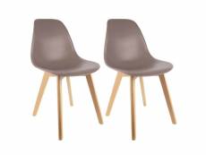 Melya - lot de 2 chaises scandinaves taupe