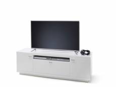 Meuble tv coloris blanc / noir - longueur 79 x hauteur 35 x profondeur 39 cm