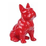 Meubletmoi - Statue chien boston terrier assis rouge