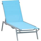 Outsunny - Bain de soleil transat - chaise longue -