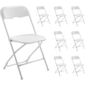 Oviala - Chaise pliante blanc - Lot de 8 - Blanc