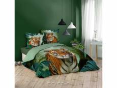 Parure de lit tigry- housse de couette + 2 taies d'oreiller - 100% coton - 240 x 260 cm .
