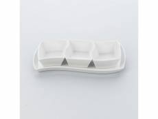 Plateau apéritif porcelaine apulia set de 3 bols -