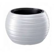 Prosperplast - Maze 25L pot rond en plastique avec réservoir en couleur blanche39,6 (l) x 39,6 (l) x 26 (h) cm