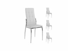 Quatuor de chaises eco-cuir blanc - calas - l 46 x