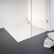 Receveur de douche de plain-pied, décor effet Pierre blanche, résine minérale Schulte carré 100 x 100 cm