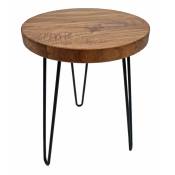 Spetebo - Table d'appoint avec plateau en bois massif