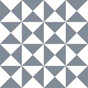 Stickers carrelage 15 x 15 cm - Triangles gris et blanc