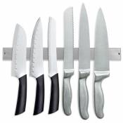Swanew - 3x Porte-couteau bande magnétique 40cm 304 bande de couteau magnétique en acier inoxydable cuisines - argent