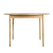 Table à manger ronde extensible 120-155x120cm - Hogarn - Couleur - Bois clair Drawer