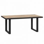 Table basse 110 cm décor bois clair et pied luge métal noir - CELIA - Bois