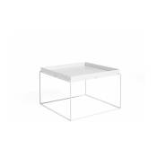 Table basse carrée en métal blanc 60 x 60 x 39 cm