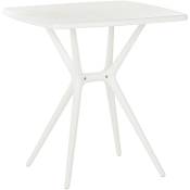 Table Bistrot de Jardin en Plastique Carrée 70 x 70 cm Blanche Sersale - Blanc