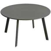 Table d appoint de jardin ronde Saona graphite 70x40cm en acier traité époxy - Hespéride - Graphite