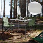 Table de Camping Pliante, 70x50x60 cm, Gris/Argent,