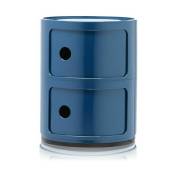 Table de chevet bleu 2 tiroirs Componibili - Kartell