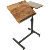 Table de Lit pour Ordinateur,Table réglable pour ordinateur portable, roulettes, support inclinable, 6034.558/90cm brun
