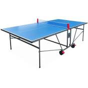 Table de ping pong indoor bleue - table pliable avec 2 raquettes et 3 balles. pour utilisation intérieure. sport tennis de table - Bleu