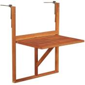 Table suspendue de balcon 64,5x44x80 cm Bois d'acacia