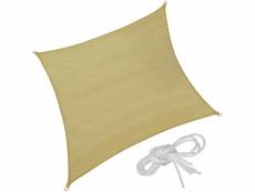 Tectake voile d'ombrage carrée, beige - 360 x 360 cm 401810