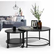 Urban Meuble - Incroyable Table basse et ronde, mobilier moderne Décor côtéTable basse pour salon, balcon et bureau, noir