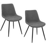 Urban Meuble - Lot de 2 chaises scandinave tissu gris