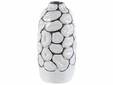 Vase décoratif en grès 34 cm blanc cenabum 307039