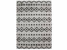 Venise - tapis toucher laineux imprimé motifs scandinaves gris 133x190