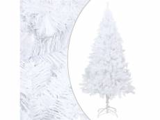 Vidaxl arbre de noël artificiel avec led et boules blanc 180 cm pvc