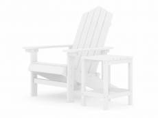 Vidaxl chaise de jardin adirondack avec table pehd blanc