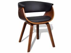 Vidaxl chaise de salle à manger bois courbé et similicuir