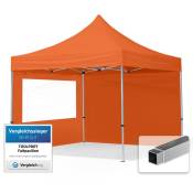 3x3 m Tente pliante - Alu, côté panoramique, orange