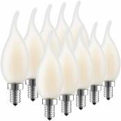 Ampoule led E14 à filament à intensité variable, 10 ampoules à flamme, 4 watts consommés, équivalence incandescente 40 w, blanc chaud 2700 k et 400