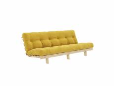 Banquette convertible futon lean pin coloris miel couchage 130*190 cm. 20100996207
