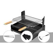 Barbecue charbon - Grilloir à poser Somagic + Pince en inox + Gant de protection + Brosse En T