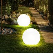 Boule solaire pour extérieur 30 cm boule lumineuse solaire boule de jardin lumineuse décoration de jardin à led solaire, avec piquet de sol, durée