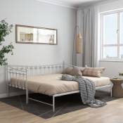 Cadre de canapé-lit extensible Lit simple pour adulte - Blanc Métal 90x200 cm BV513328