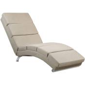 Casaria - Méridienne London Chaise de relaxation Chaise longue d'intérieur design Fauteuil relax salon Tissu sable